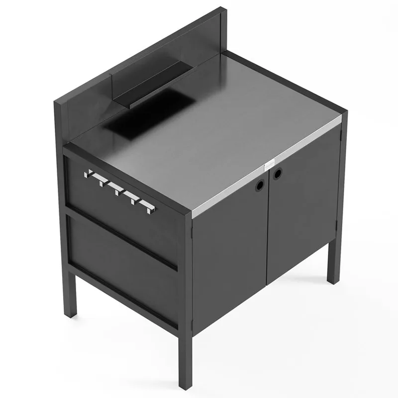 이중 문 야외 주방 캐비닛